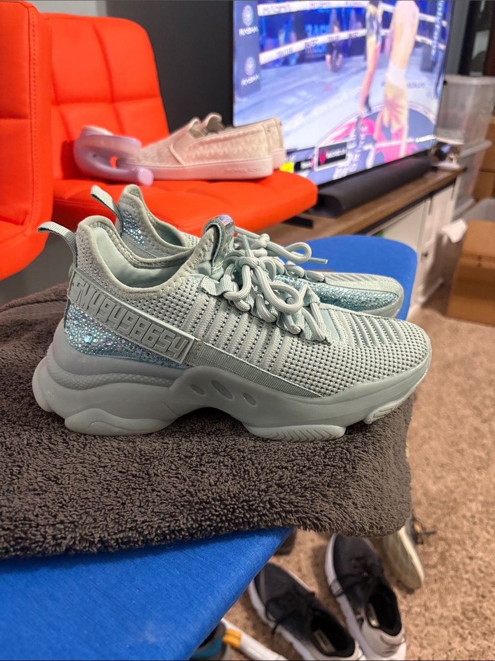 Steve Madden Light Blue Knit Sneakers